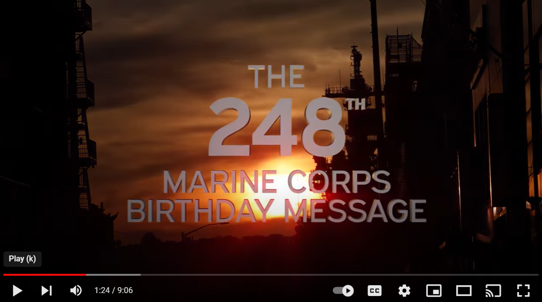 248th Marine Corps Birthday Message